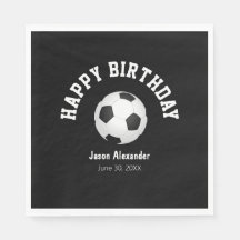 サッカーをテーマにした誕生日パーティーのナプキンテーブルウェア