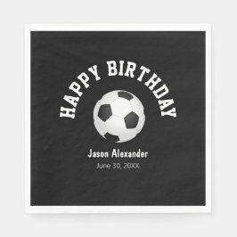 サッカーをテーマにした誕生日パーティーのナプキンテーブルウェア スタンダードランチョンナプキン
