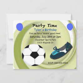 サッカーをテーマにした誕生日パーティーの招待状 招待状