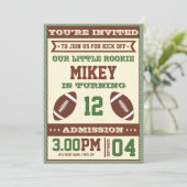 サッカーをテーマにした誕生日パーティーの招待 招待状 (スタンド正面)