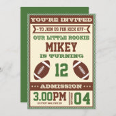 サッカーをテーマにした誕生日パーティーの招待 招待状 (正面/裏面)