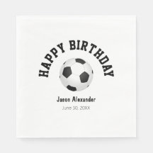 サッカーをテーマにした誕生日パーティーの紙ナプキン