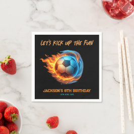 サッカーをテーマにした誕生日パーティー アスリートの誕生日  スタンダードカクテルナプキン