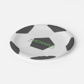 サッカーをテーマにした誕生日パーティー ペーパープレート (アングル)