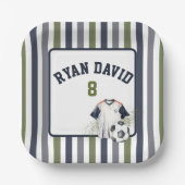 サッカーをテーマにした誕生日パーティー ペーパープレート (正面)