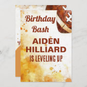 サッカーをテーマにした誕生日パーティー 招待状 (正面/裏面)