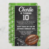 サッカーをテーマにした誕生日パーティー 招待状 (正面/裏面)