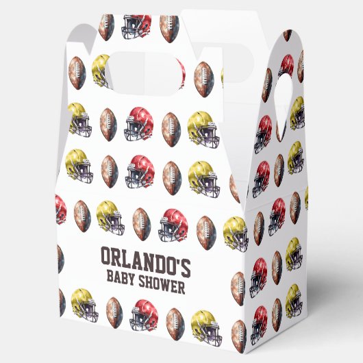 サッカーをテーマにした赤ちゃんシャワー フェイバーボックス (オープン)