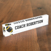 サッカーをテーマパーソナライズされたにした デスクネームプレート (側面)