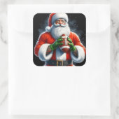 サッカーをフェスティバルの装いでサンタ スクエアシール (バッグ)