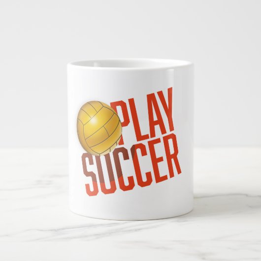 サッカーをプレイしよう ジャンボコーヒーマグカップ (正面)