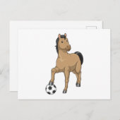 サッカーをプレーする馬としてのサッカー選手 ポストカード (正面/裏面)