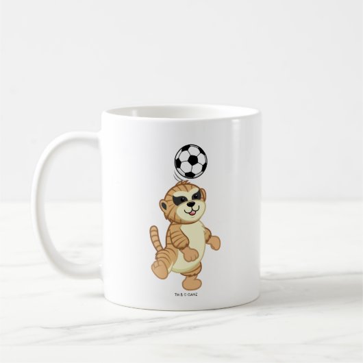 サッカーを遊ぶWebkinz | Meerkat コーヒーマグカップ (左)