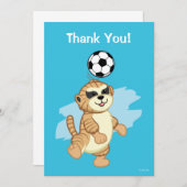 サッカーを遊ぶWebkinz | Meerkat サンキューカード (正面/裏面)