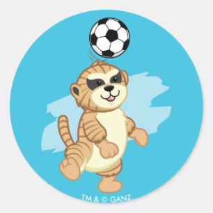 サッカーを遊ぶWebkinz Meerkat ラウンドシール