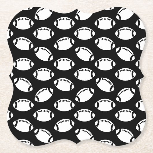 サッカーアイコンプリントパターンフットボールデザイン ペーパーコースター (正面)