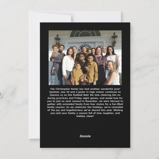 サッカーアスリートスポーツクリスマス シーズンカード (裏面)