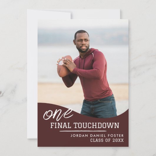 サッカーアスリート卒業発表 招待状 (正面)