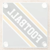 サッカーアスレティックブラックグレースラントレーシングストライプ ガラスコースター (裏面)