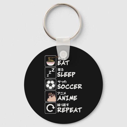 サッカーアニメが好きなオタクのための おもしろTシャツ キーホルダー (正面)