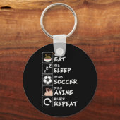 サッカーアニメが好きなオタクのための おもしろTシャツ キーホルダー (正面)