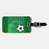 サッカーアフリカ ボールド グリーン フットボール ラゲッジタグ (正面横)