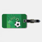 サッカーアフリカ ボールド グリーン フットボール ラゲッジタグ (裏面横)