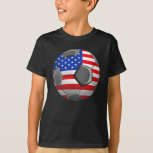 サッカーアメリカ国旗7月独立記念日第4日 Tシャツ