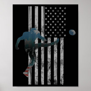 サッカーアメリカ国旗USAチームギフトキッカー ポスター