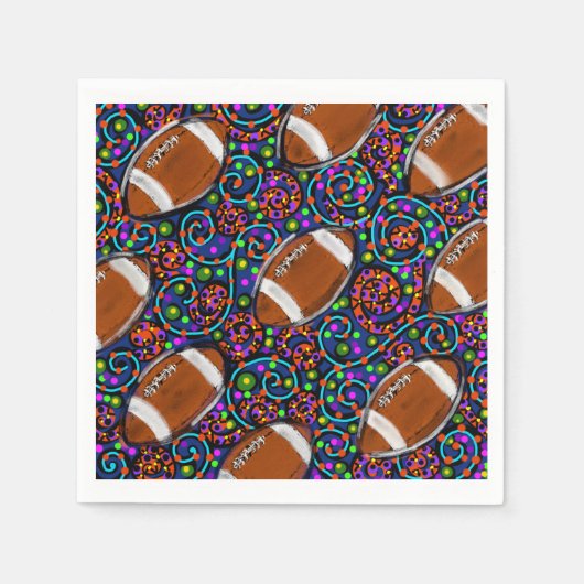 サッカーアートブルー スタンダードカクテルナプキン (正面)