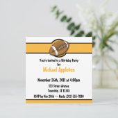 サッカーイエロー/金ゴールド誕生日招待状 招待状 (スタンド正面)