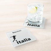 サッカーイタリア、カスタマイズ可能 ガラスコースター (アングル)