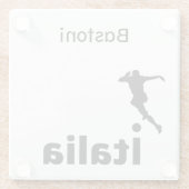 サッカーイタリア、カスタマイズ可能 ガラスコースター (裏面)