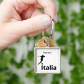 サッカーイタリア、カスタマイズ可能 キーホルダー (手)