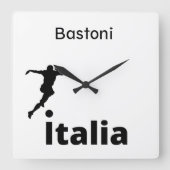 サッカーイタリア、カスタマイズ可能 スクエア壁時計 (正面)