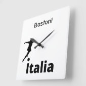 サッカーイタリア、カスタマイズ可能 スクエア壁時計 (傾斜)