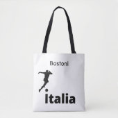 サッカーイタリア、カスタマイズ可能 トートバッグ (正面)