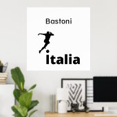サッカーイタリア、カスタマイズ可能 ポスター (ホームオフィス)