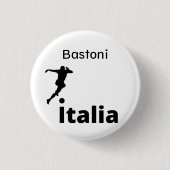 サッカーイタリア、カスタマイズ可能 缶バッジ (正面)