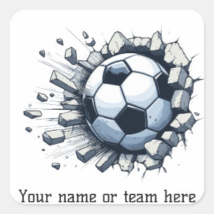 サッカーイベントパーティープレーヤーコーチチーム名紙 スクエアシール