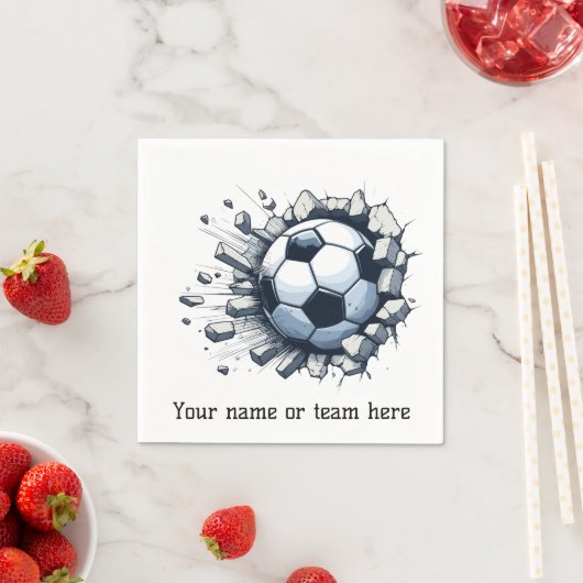 サッカーイベントパーティー選手コーチチーム名紙 スタンダードカクテルナプキン (インサイチュ)