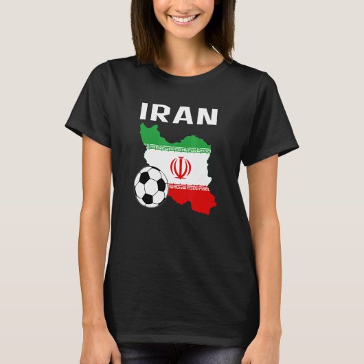 サッカーイラン人女性男児ガールウェア Tシャツ (正面)