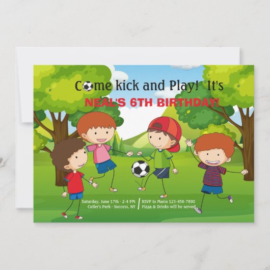 サッカーインザパーク招待状 招待状 (正面)