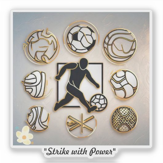 サッカーインスパイアのデザイン シール (正面)