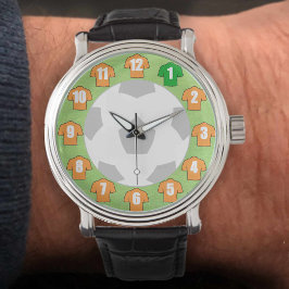 サッカーウォッチ – 古い金ゴールドシャツ付き 腕時計