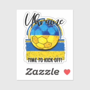サッカーウクライナ国旗、ヨーロッパサッカーレトロ シール