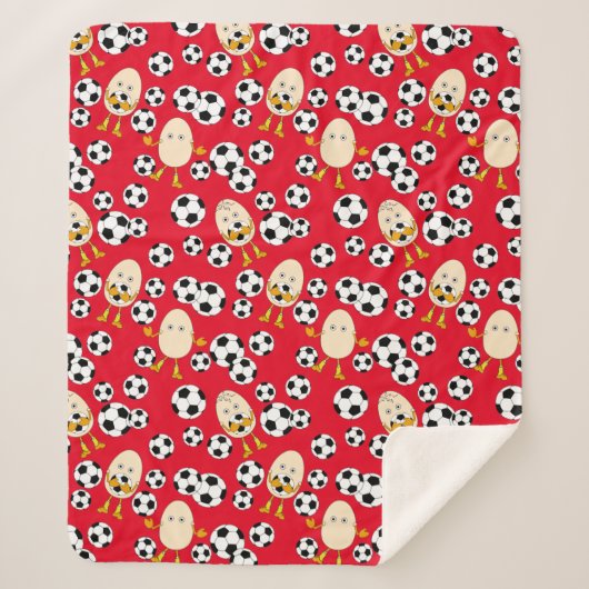 サッカーエッグヘッド模様 シェルパブランケット (正面)