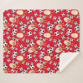 サッカーエッグヘッド模様 シェルパブランケット (正面(横))