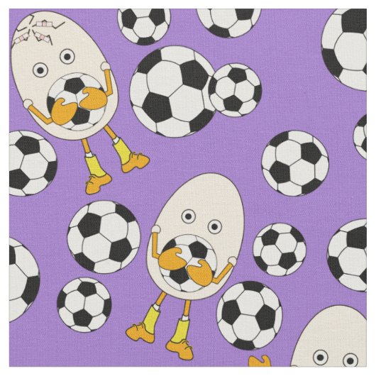 サッカーエッグヘッド模様 ファブリック (クローズアップ)