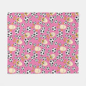 サッカーエッグヘッド模様 フリースブランケット (正面(横))